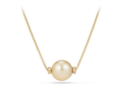 Gold Plated CZ Studded Cream Stone Round Cut Pendant